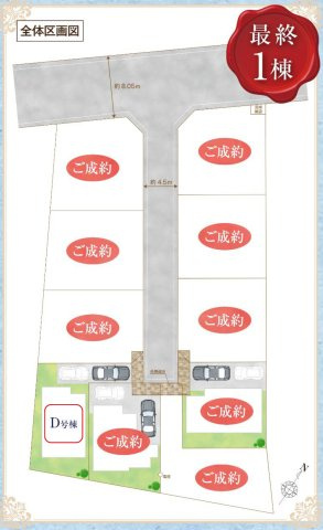 清瀬市中里1丁目・全1棟　新築一戸建　の区画図|カースペース2台分（車種制限あり）