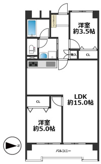 【間取り】 | パルティ川西栄北団地