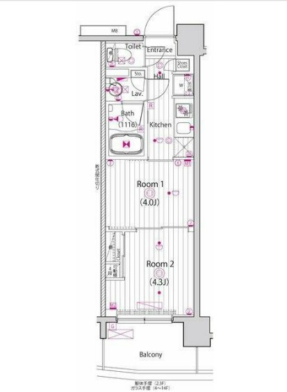 江東区東砂３丁目の賃貸マンションの間取り
