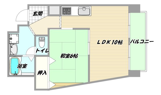 大阪市東淀川区東中島１丁目の賃貸マンションの間取り
