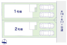 大野城市雑餉隈町1期　２号棟の区画図
