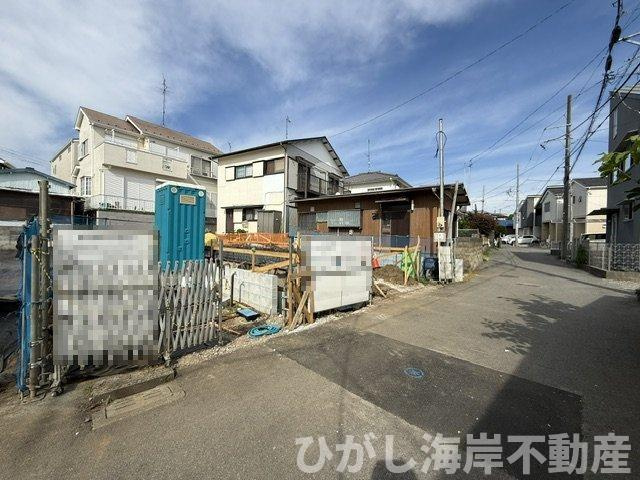 茅ケ崎市香川２丁目　新築戸建　全４棟の外観|7月11日撮影　建築中　現地外観