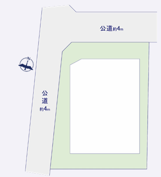中古／富士見市水谷東3丁目の区画図|角地にて開放感があります