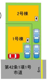 春日市松ヶ丘6丁目　２号棟の区画図