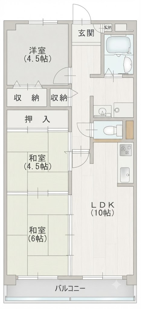 レジデンスウエストアロウ夕陽ヶ丘の間取り