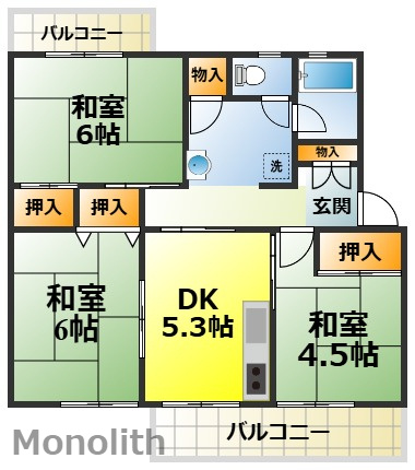 泉北城山台３丁14号棟の間取り