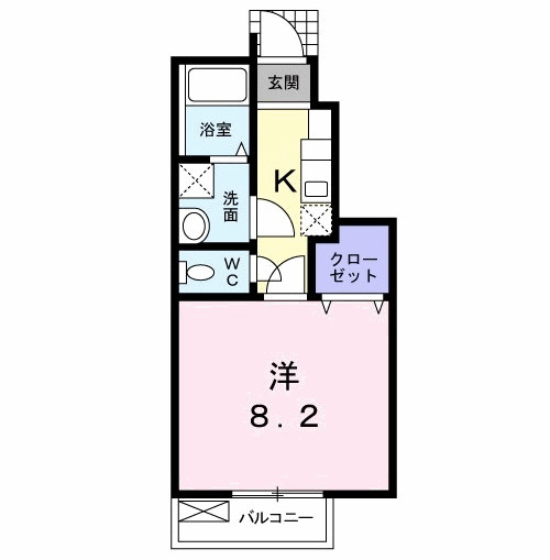 ☆広々洋室約8.2帖！バス・トイレ・洗面台独立してます☆