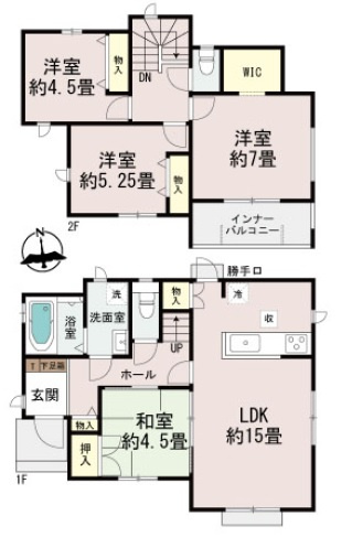 沖縄市知花（全5棟）D号棟の間取り|D号棟　