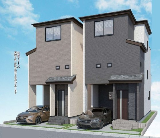 流山市西平井新築戸建【流山小学校：7分】の外観パース|完成予想図