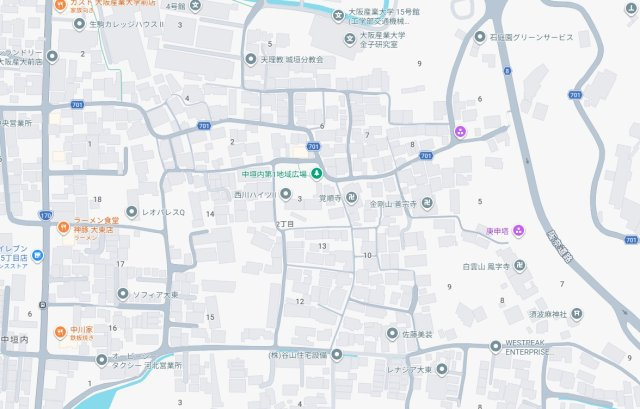 大東市中垣内　第5期　新築一戸建ての地図