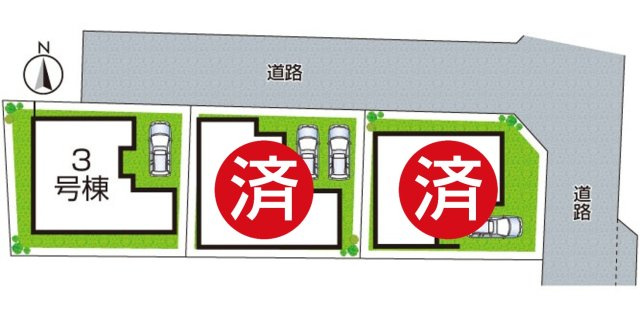 ■大東市中垣内　第5期　新築一戸建ての区画図|全3区画