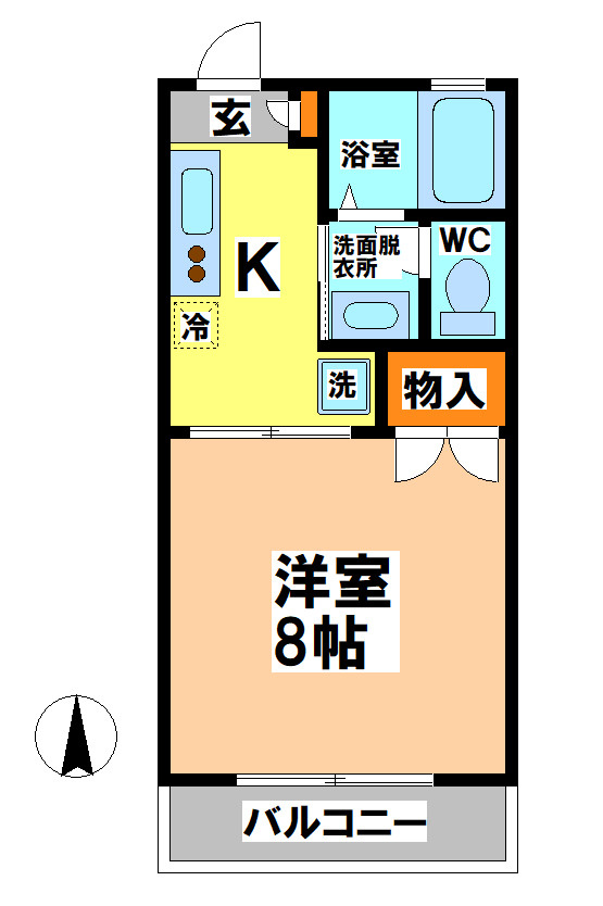 三鷹市下連雀１丁目のアパートの間取り