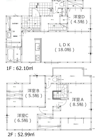 福岡市西区今津16期　60号棟の間取り