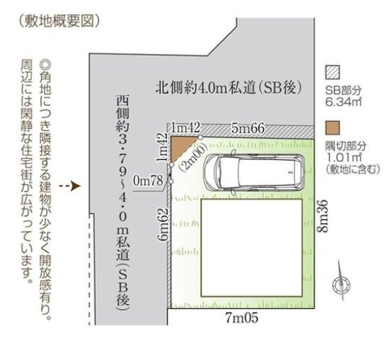中央線 三鷹駅 バス7分 新築戸建 三鷹市上連雀9丁目の区画図
