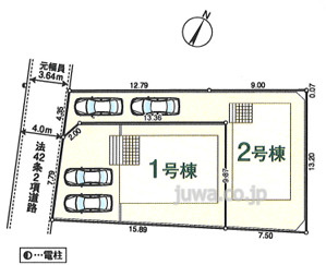 【新築分譲住宅】川越市上新河岸第2の区画図