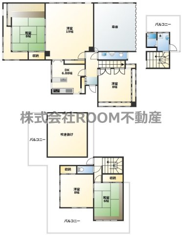 大王　RC2階建貸家の間取り