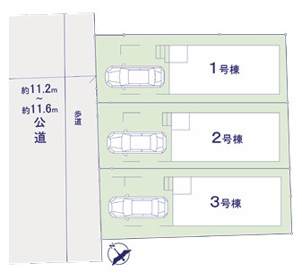 大野城市曙町1期　1号棟の区画図