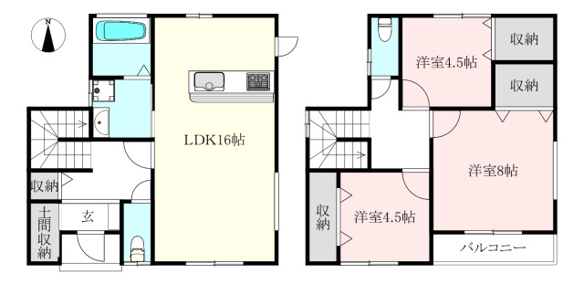 松山市吉藤２丁目の中古一戸建の間取り