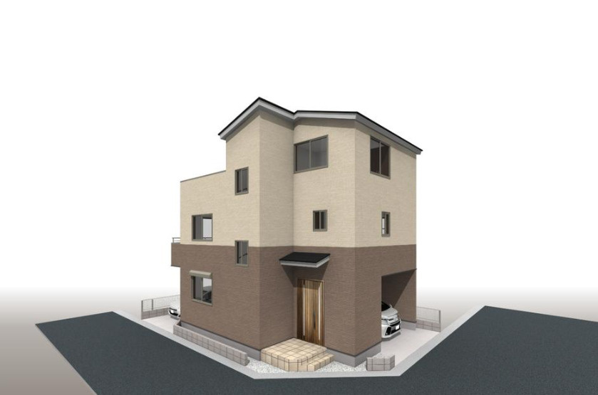 越谷市東大沢3丁目 新築分譲住宅の外観パース