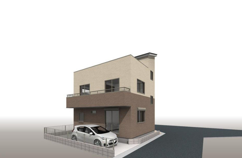 越谷市東大沢3丁目 新築分譲住宅の外観パース