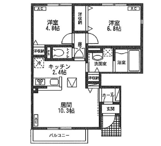 コンフォートエクセルピアBの間取り
