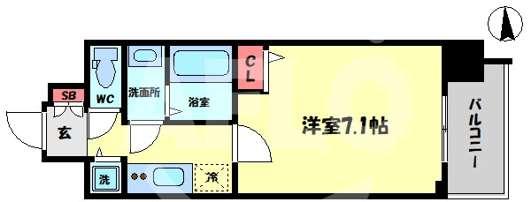 S-RESIDENCE天満Gracis（エスレジデンス天満グレイシス）の間取り|S-RESIDENCE天満Gracis（グレイシス）　開放感のある間取り