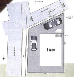 平塚市東真土第10　新築一戸建て　1号棟の区画図|配置図