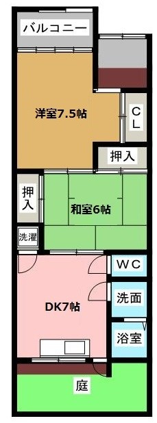 小坂町貸家の間取り