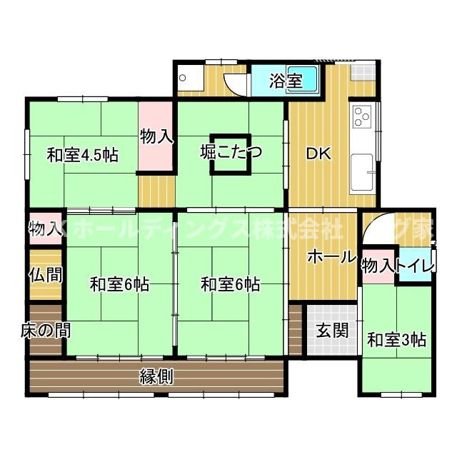 東物部平屋古民家の間取り