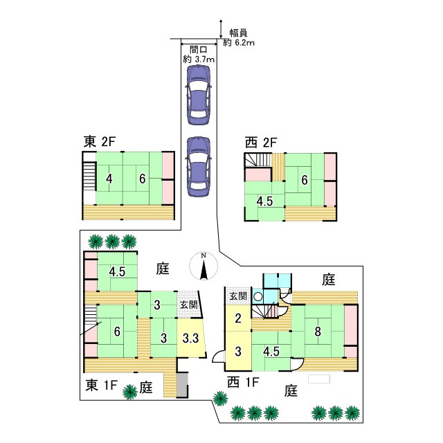 小山上初音町「京町家」中古戸建の間取り