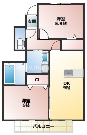 D-room加納A棟の間取り
