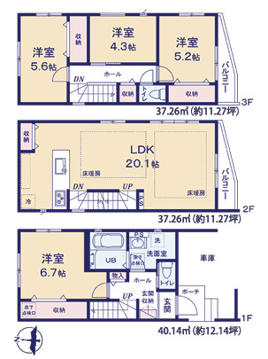 福岡市西区小戸7期　３号棟の間取り