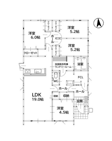 筑紫野市大字筑紫第7-1棟（1号棟）の間取り|全居室収納付きで便利です。