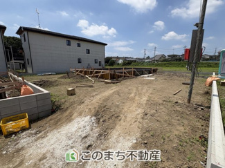 【外観】 | CRADLE GARDEN結城市結城　第46　 | 建築中現地写真（同社施工完成物件・モデルハウスがご見学いただけます）