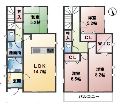 平塚市西真土3丁目　中古戸建の間取り