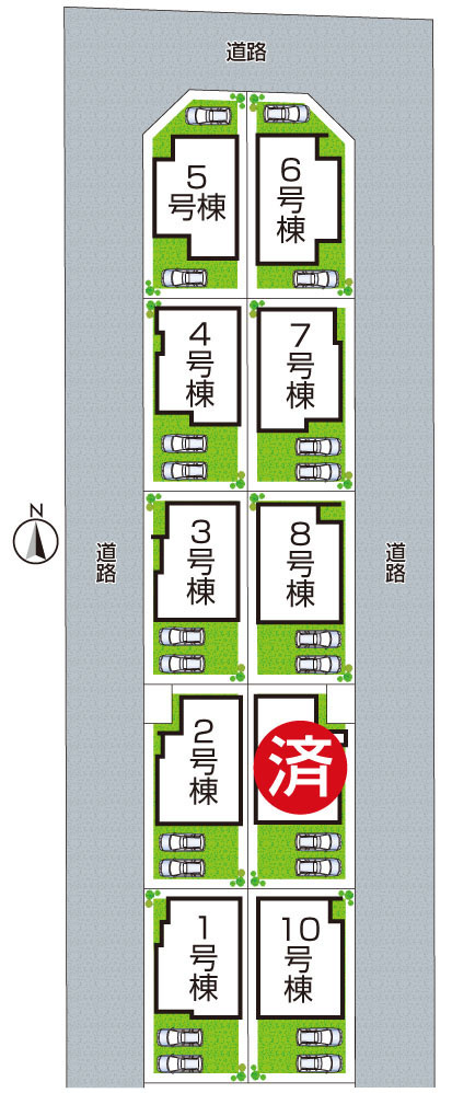 川西市清和台東　第6期　新築一戸建ての区画図|全10区画