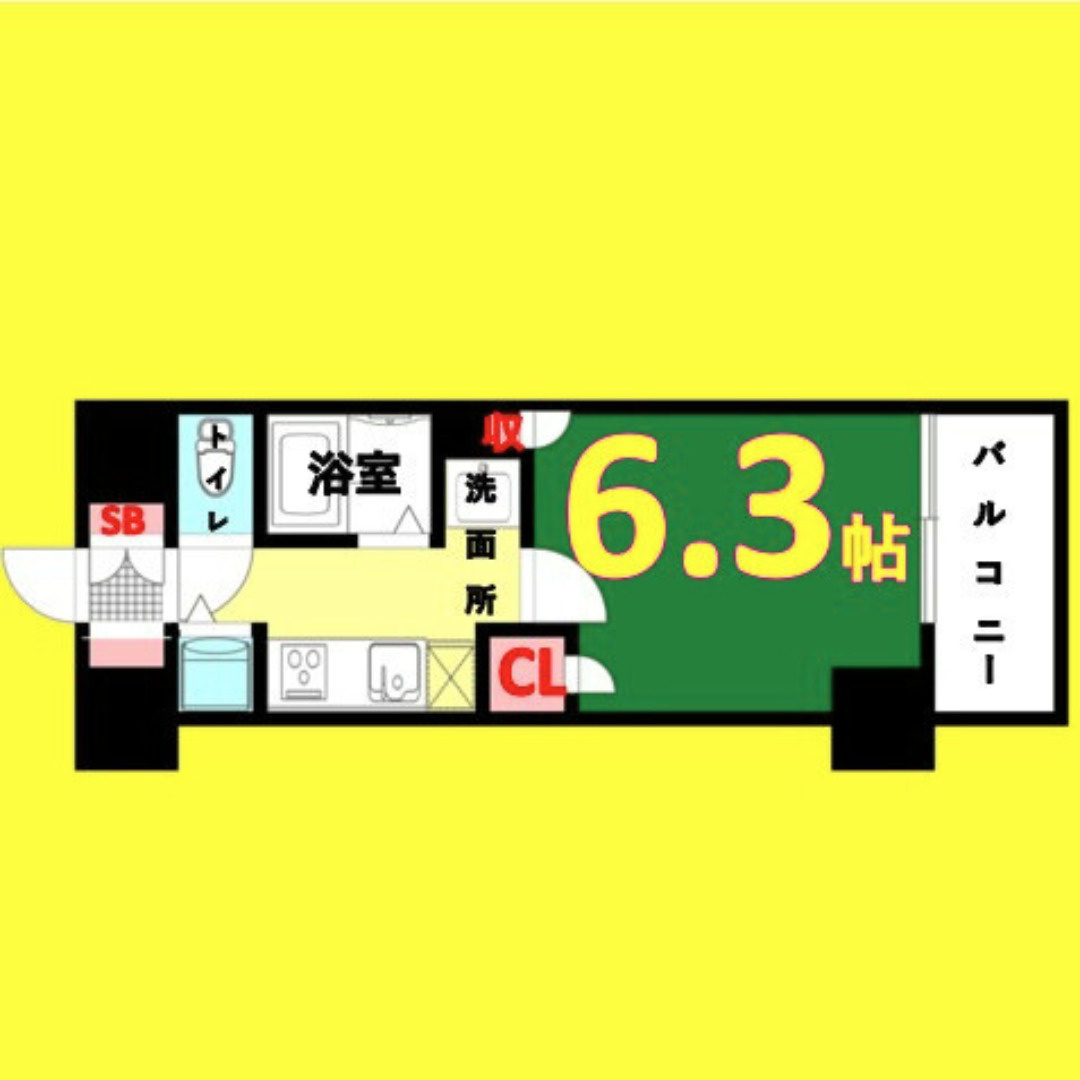 パルティール鶴舞　名古屋市賃貸　仲介手数料無料の間取り