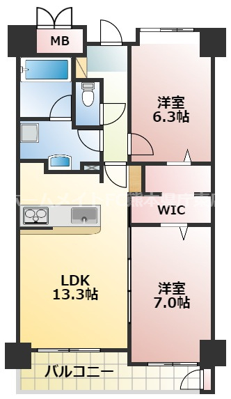 ニューガイア西熊本駅前の間取り