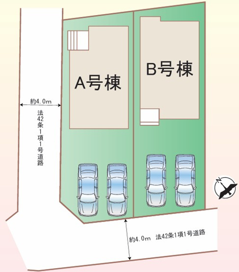 【区画図】 | 藤沢市亀井野1丁目 新築戸建 全2棟