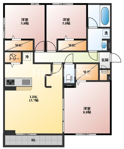 ロイヤルタウン富の原Ⅰの間取り