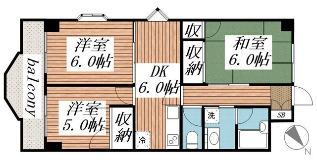 【間取り】 | ハニーハイツ田間