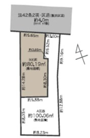目黒区上目黒　建築条件付売地B区画の土地図