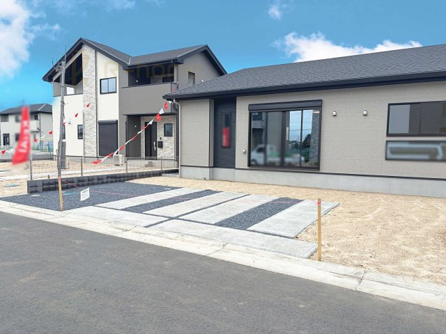 水戸市住吉町4期　新築戸建て　5号棟の駐車場|カースペースは2台お停めいただけます♪