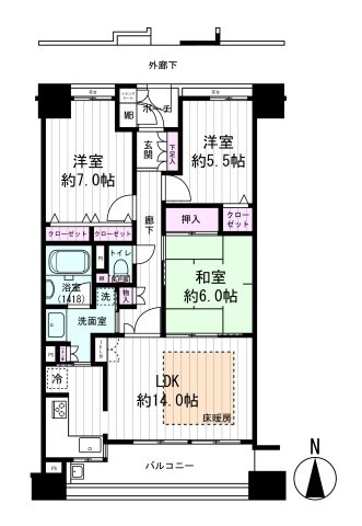【間取り】 | クレアシティ平野