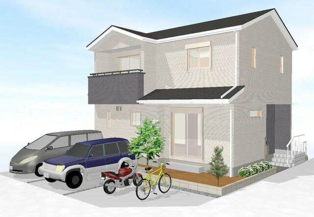 【トーヨーホーム売主/売建】中島中町四丁目Ｂ分譲の外観パース|完成予想図