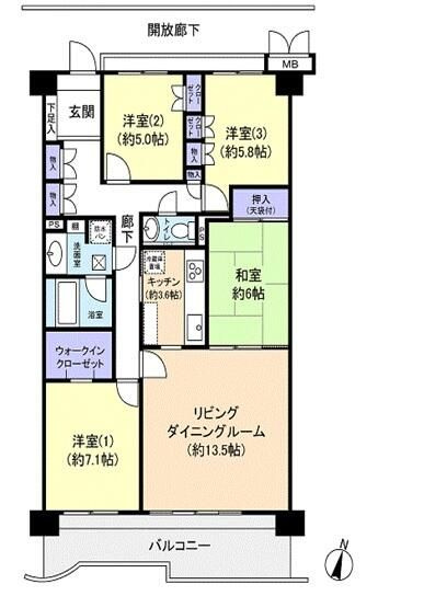モア・クレスト我孫子ヒルズの間取り