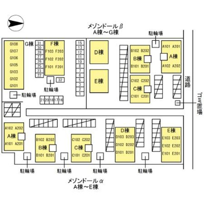 【区画図】 | メゾンドールβ　G棟