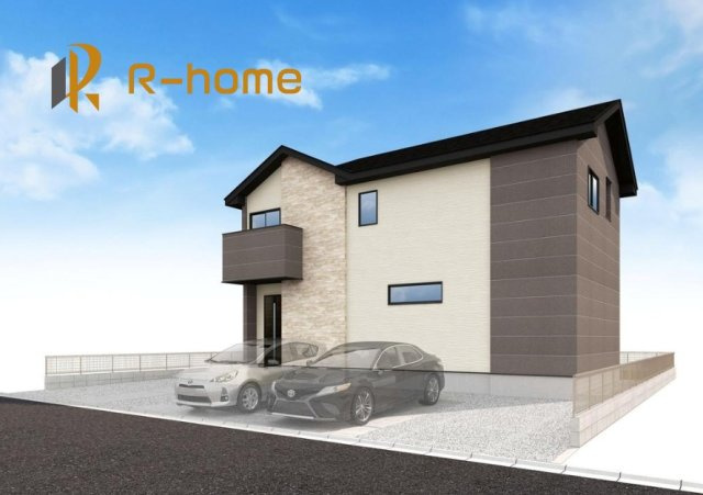 水戸市住吉町4期　新築戸建て　8号棟の外観|2027年1月完成予定！近隣の同仕様完成物件をご見学いただけます♪