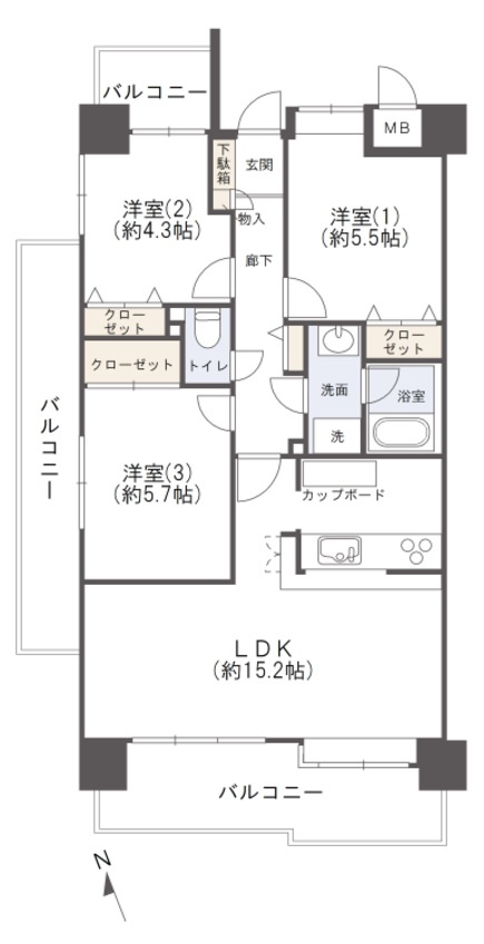 エトワール梅園の間取り