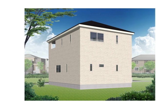石手白石新築戸建2号棟の外観パース|完成イメージです。